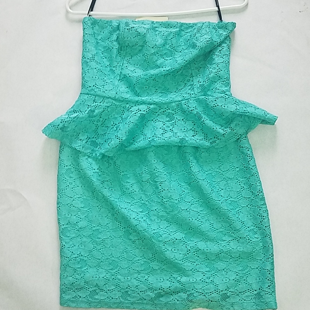 Green lace floral dress